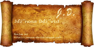 Jánosa Dávid névjegykártya